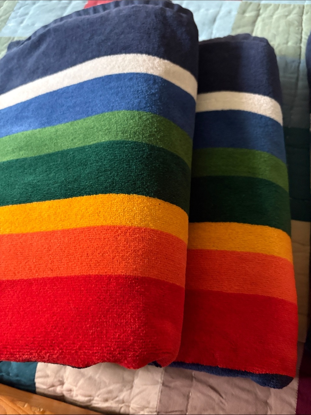 Pendleton Crater lake  Navy, White & Blue Striped Towels